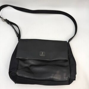 Esprit Y2K Vintage Black Crossbody Purse Nylon Faux Leather Minimalist Retro